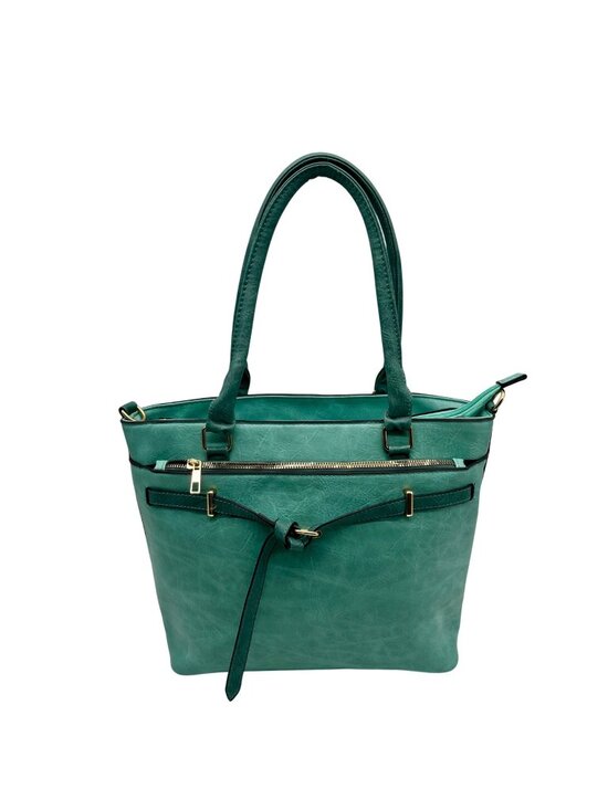 Unbranded Handbags - Aqua Blue Faux Leather Satchel Bag
